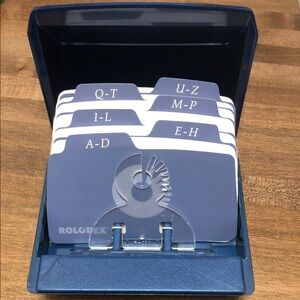 Rolodex Rotary Index Cards - Navy Blue